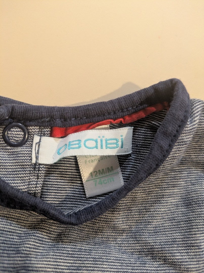 Ensemble garçon 12 mois Obaïbi pantalon et tee-shirt