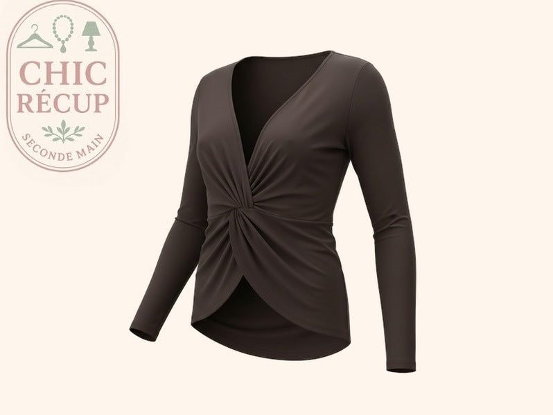 Blouse Manches Longues Heine - M - Marron - Olhat-67