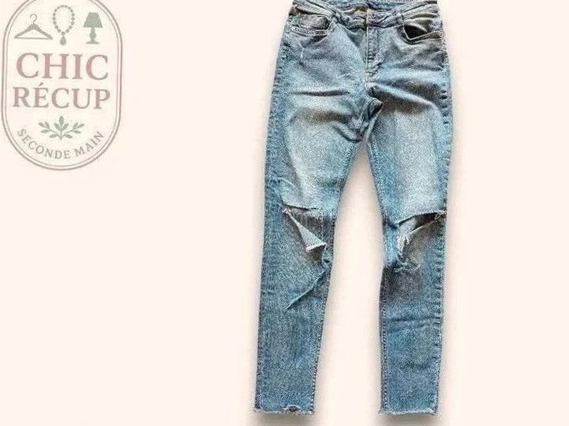 Jeans Skinny H&m - L - Bleu - Luvio-02