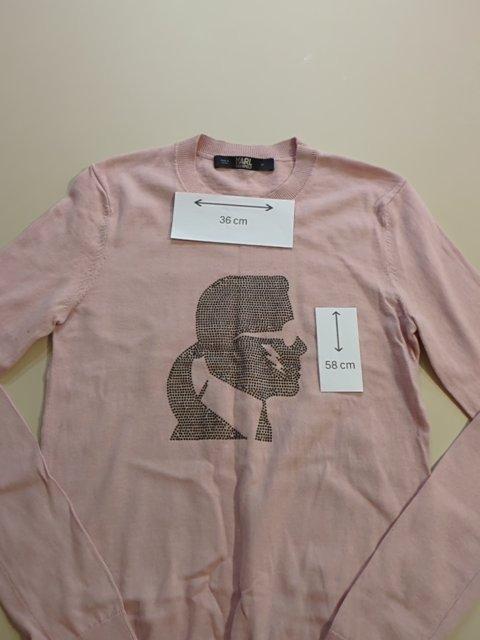 Pull - Karl Lagerfeld - Xs - Rose - Strass Coton Cachemire