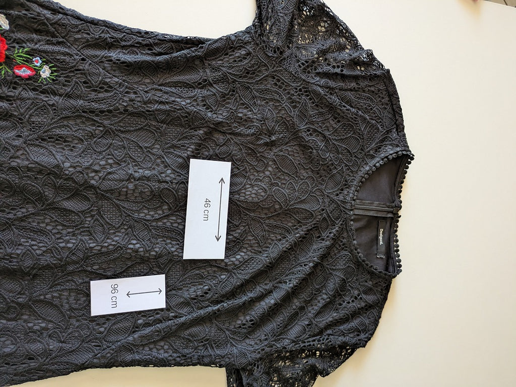 Robe courte Desigual - M - noir - dentelle