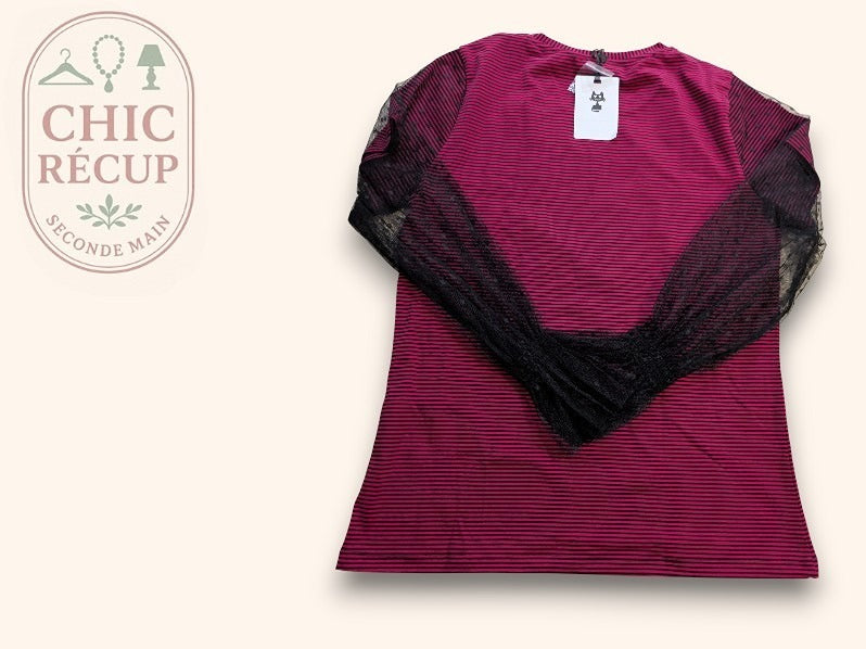 Blouse Mimi Mua - Xl - Noir Fuchsia - Brhal-27