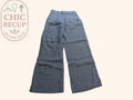 Pantalon large Abercrombie & Fitch - 26 - bleu - lin