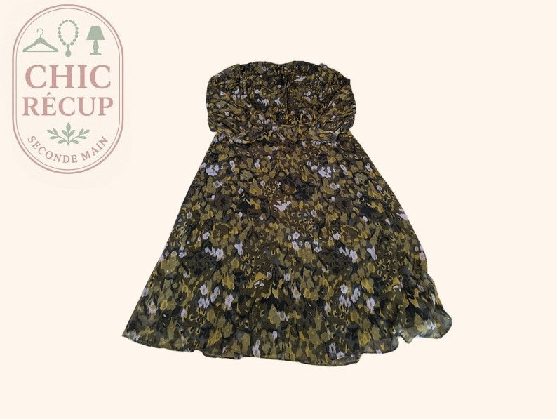 Robe midi Zara - Xxl - Kaki - Imprimée