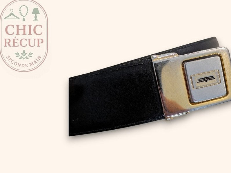 Ceinture homme noire boucle métal