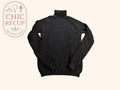 Pull col roulé Zara - M - Noir - Côtelé coton