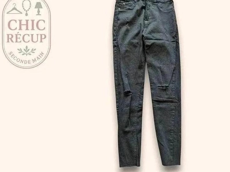 Jeans Skinny Bershka - L - Noir - Luvio-01