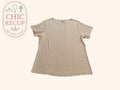 T-shirt Nature et Liberté - L - Beige - Côtelé Coton