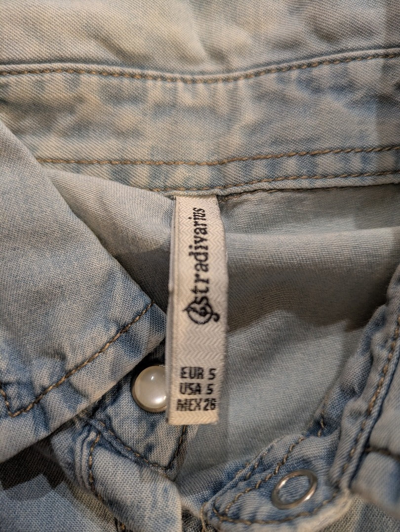 Chemise Stradivarius - S - Bleu clair - Vabar-10