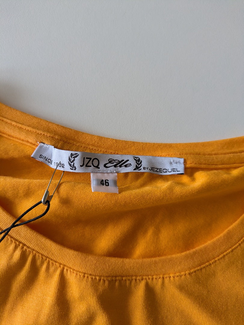 T-shirt Jzq Elle by Jezequel - 46 - Jaune - Logo strass