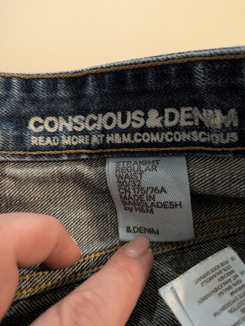 Jeans droit H&m - 30 - Bleu - Conscious & Denim