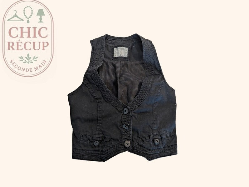 Gilet sans manches Jennyfer - S - Noir - Coton stretch