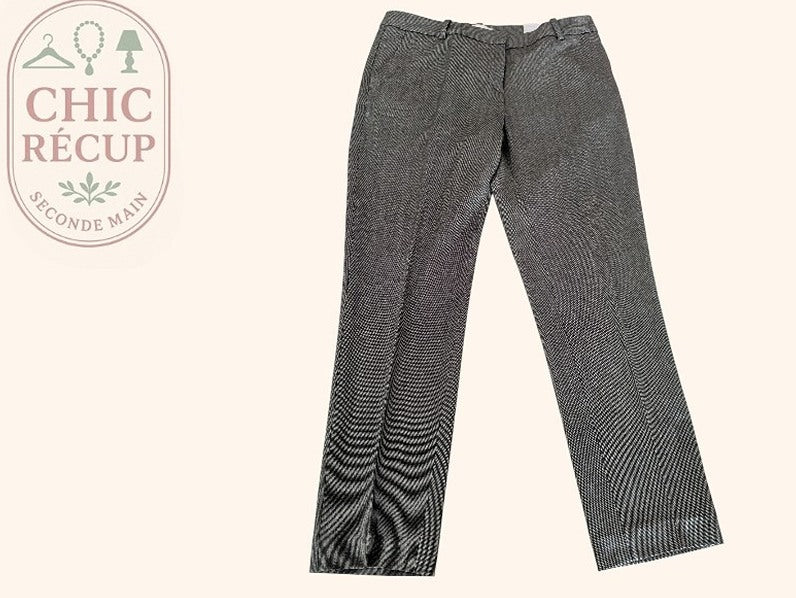 Pantalon femme H&m slim - 38 - gris chiné