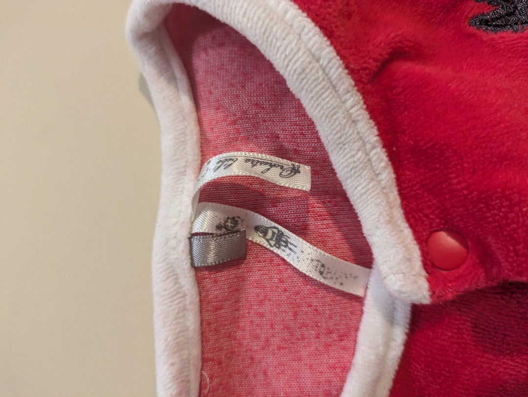 Lot 2 pyjamas bébé rayé rouge et blanc + blanc rayé