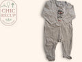 Pyjama bébé rayé gris en coton 3-6 mois