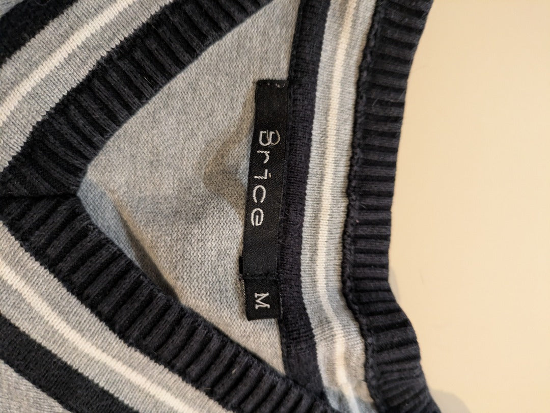 Pull col V Brice - M - Gris - Coton