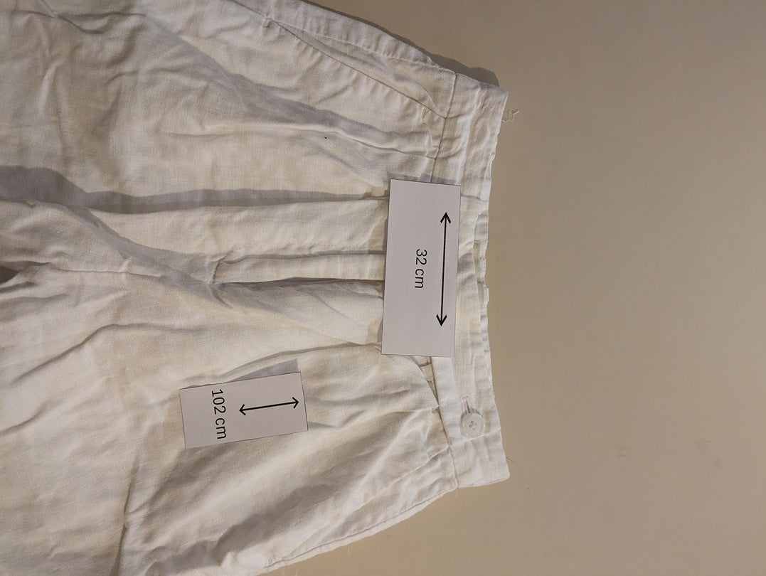 Pantalon large Abercrombie & Fitch - 25 - Blanc - Linen