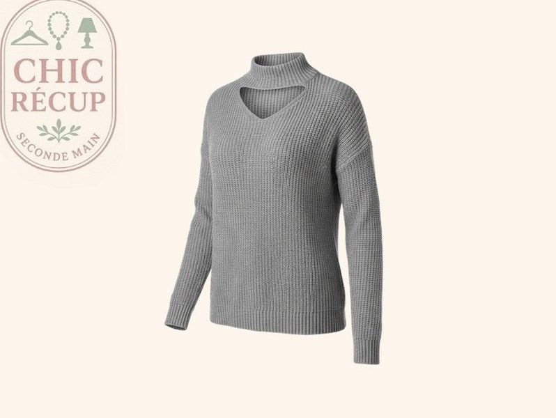 Pull Col Roule Jennyfer - S - Gris - Chpav-24