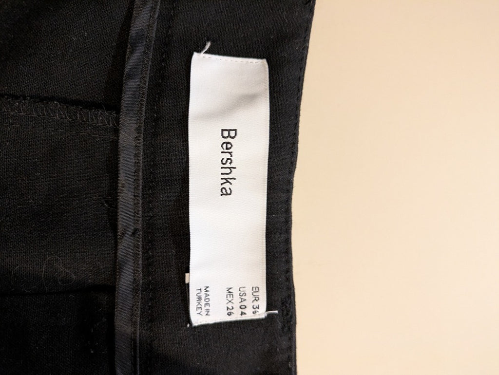 Pantalon Jambes Larges Bershka - 34 - Noir - Mache-11
