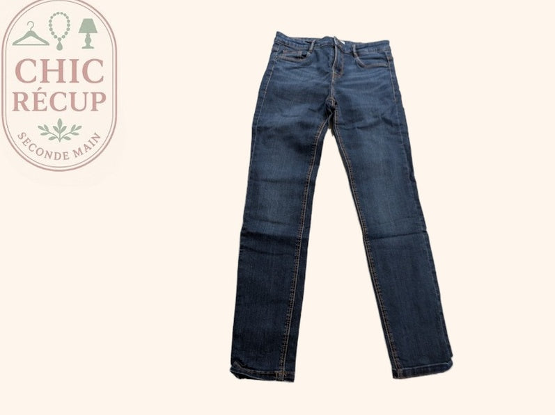 Jeans Droit Zara Trafaluc - 36 - Bleu - Mache-34