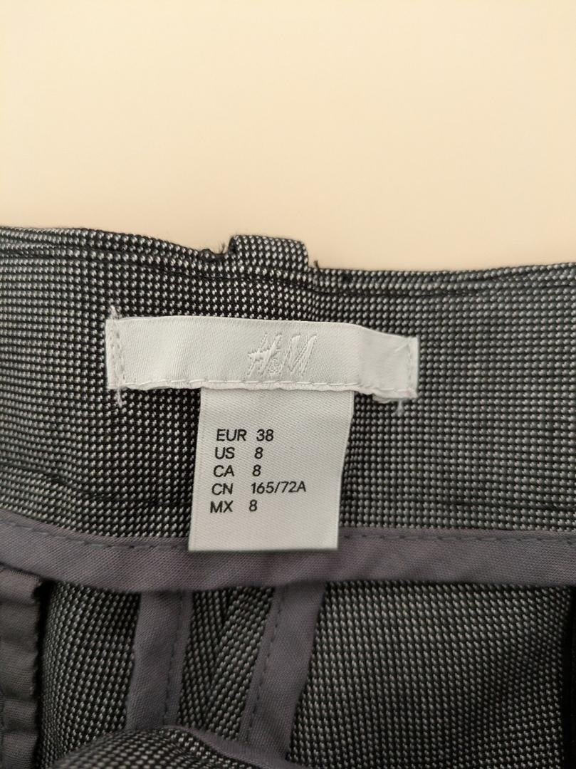 Pantalon femme H&m slim - 38 - gris chiné