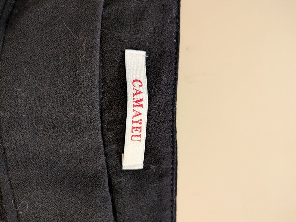 Pantalon À Jambes Larges Camaïeu - 38 - Noir - Mache-15