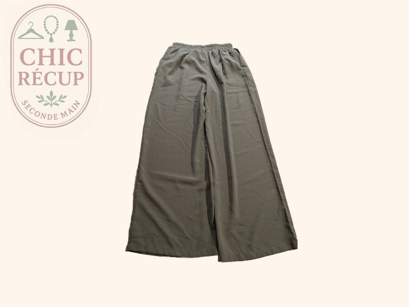 Pantalon À Jambes Larges Shein - M - Vert - Evvio-58