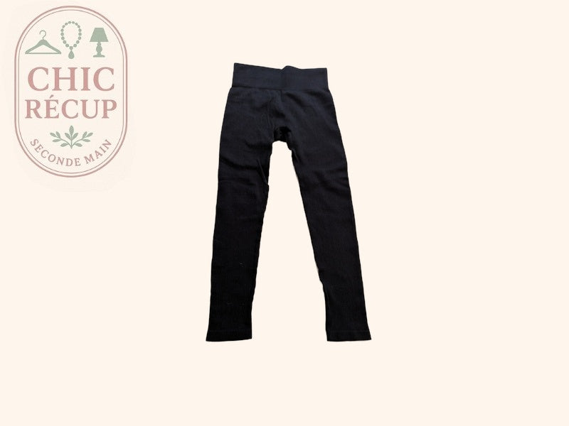 Legging Sans Marque - M - Noir - Côtelé