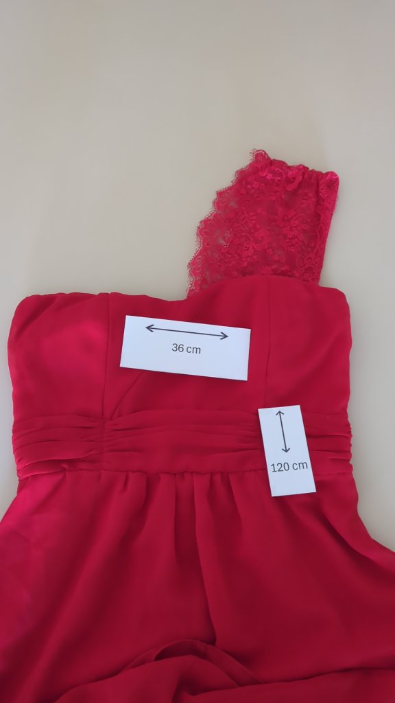 Robe de soirée Elise Ryan - 38 - Rouge - Asymétrique