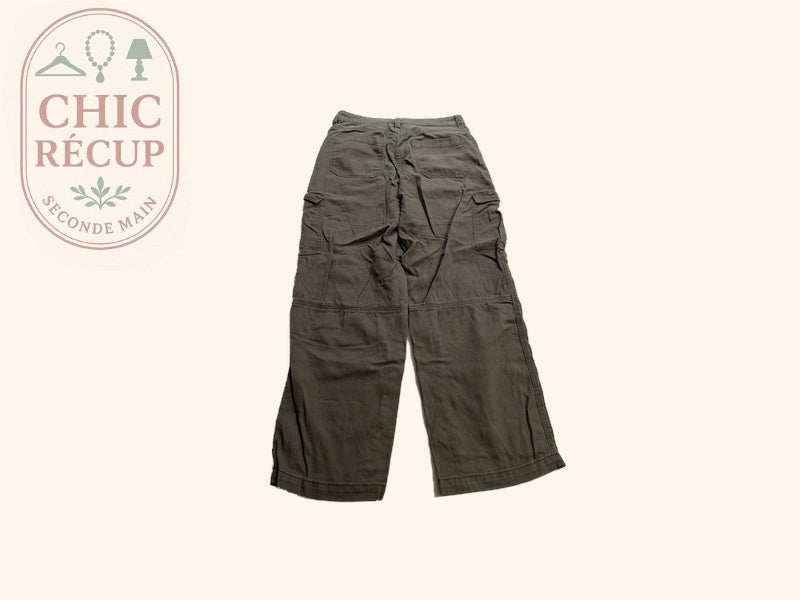 Pantalon Jambes Larges Divided - 38 - Kaki - Evvio-51