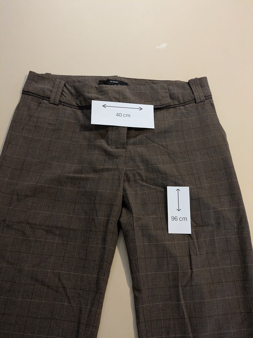 Pantalon À Jambes Large Zara Basic - 38 - Marron - Mache-37