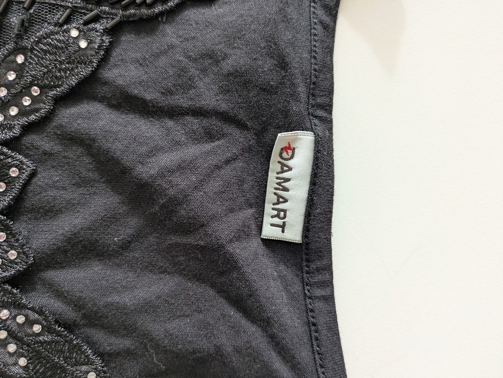 T-shirt manches longues Damart - L - Gris - Broderie