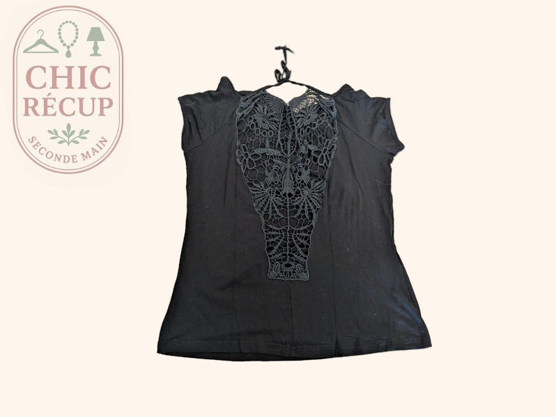 Top Sans marque - M - Noir - Dentelle