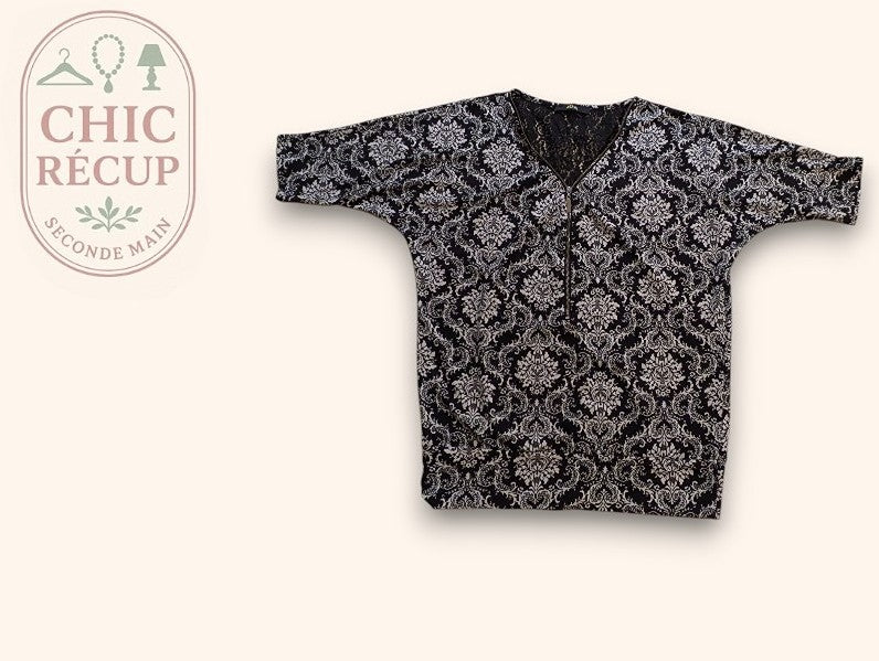 Blouse Mim - M - Noir, Blanc - Qubur-78
