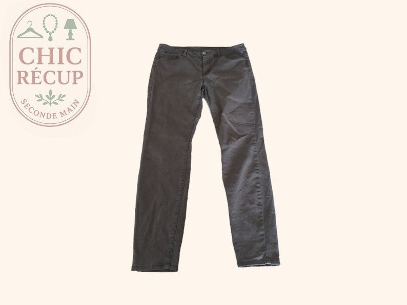 Pantalon slim Yessica - 44 - Marron - Stretch