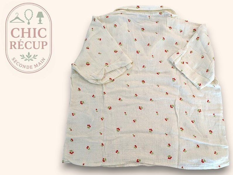 Chemisier blanc à fleurs rouges Jdy taille M