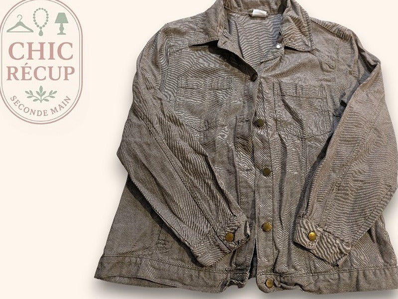 Veste Chemise M&s Mode - L - Kaki - Chpav-74