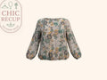 Blouse femme fleurie taille 40 manches longues