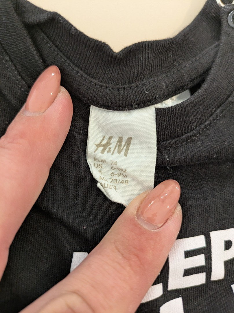 T-shirt H&m - 6-9 Mois / 68 Cm - Noir - Erbul-42