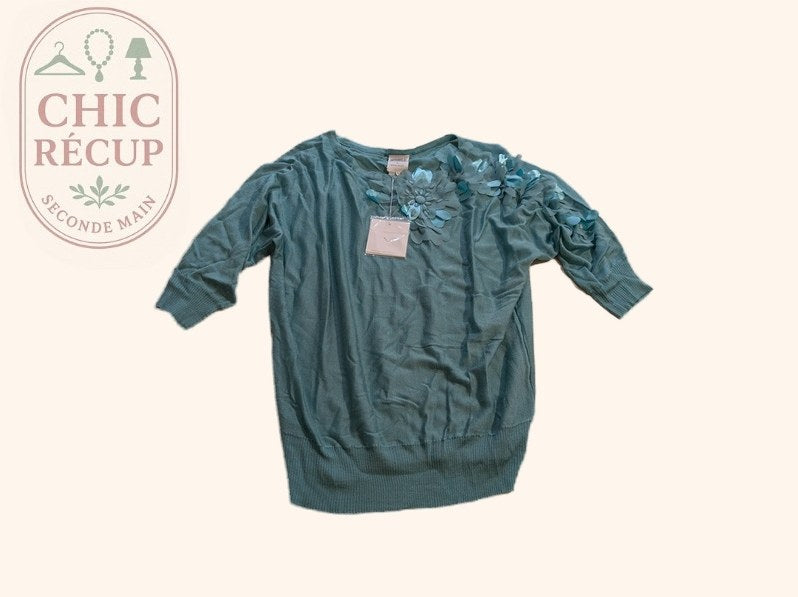 Blouse ¾ Etincelle - Taille 6 - Turquoise - Labag-216