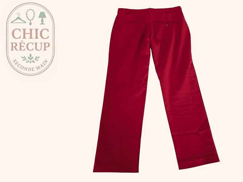 Pantalon Droit Mng Basics - M - Rouge - Olhat-75
