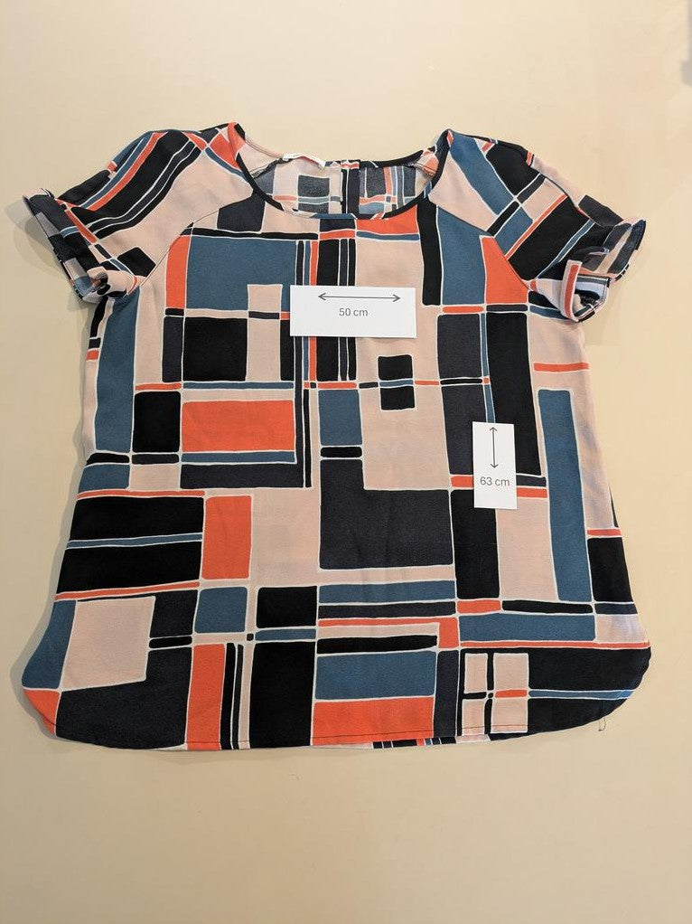 Blouse femme manches courtes à motifs géométriques Promod