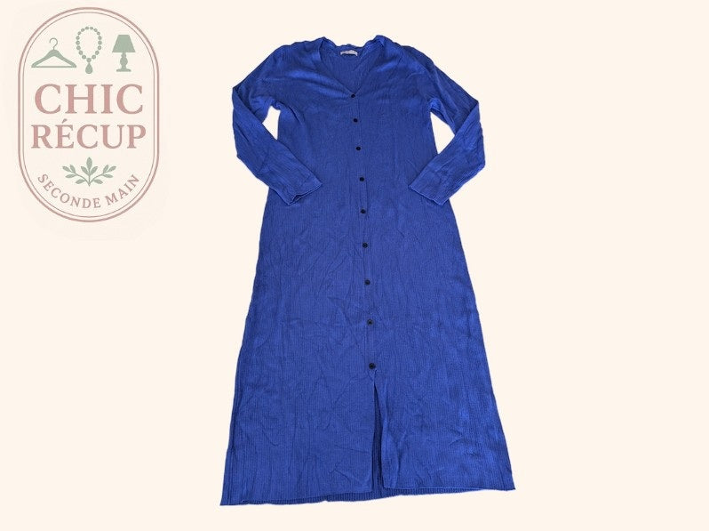 Robe Anna Field - M - Bleu - Robe longue boutonnée