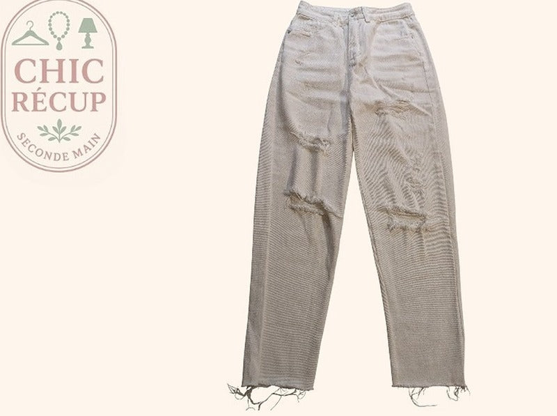 Jeans Troue Shein - Xs - Blanc - Lépas-9