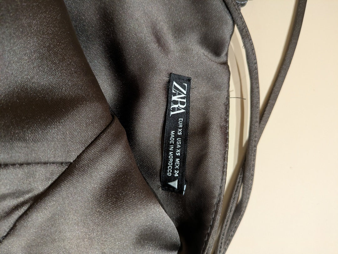 Robe Longue Zara - Xs - Gris - Amfat-41