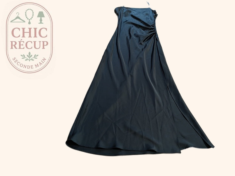 Robe longue Zara - S - Vert - Satinée