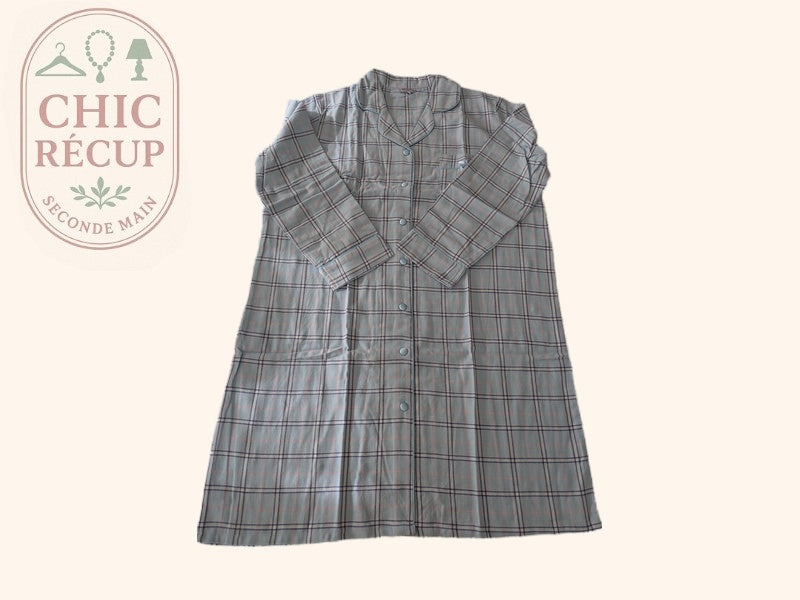 Chemise de nuit Damart - L - Bleu - Carroyée
