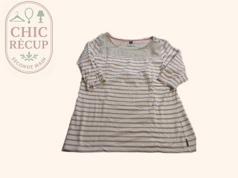 Blouse ¾ - Terre De Marins - S - Blanc - Qubur-153
