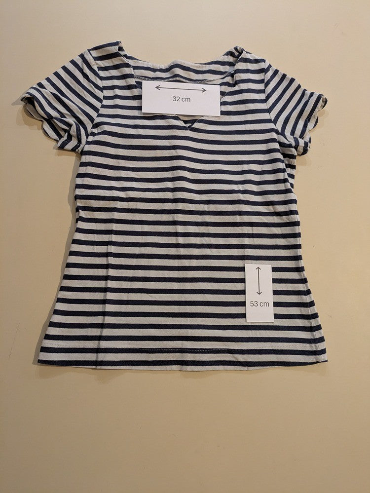 T-shirt Camaïeu - Xs - Blanc/marine - Qubur-89