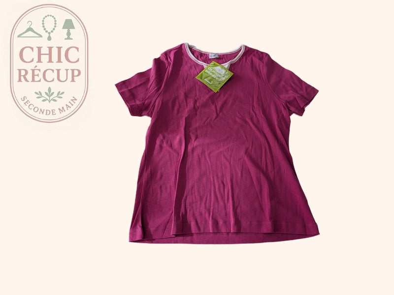 T-shirt Biorelle - L - Rose - 100% Coton